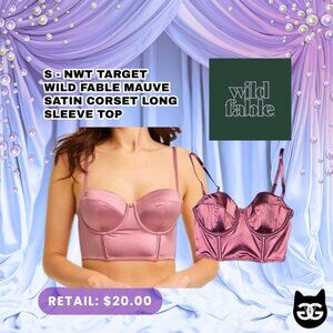 Wild Fable Mauve Satin Corset adjustable tank top Size Small NWT Target